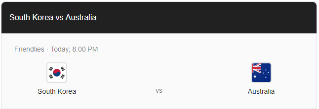 A매치 평가전 한국 호주 축구 중계