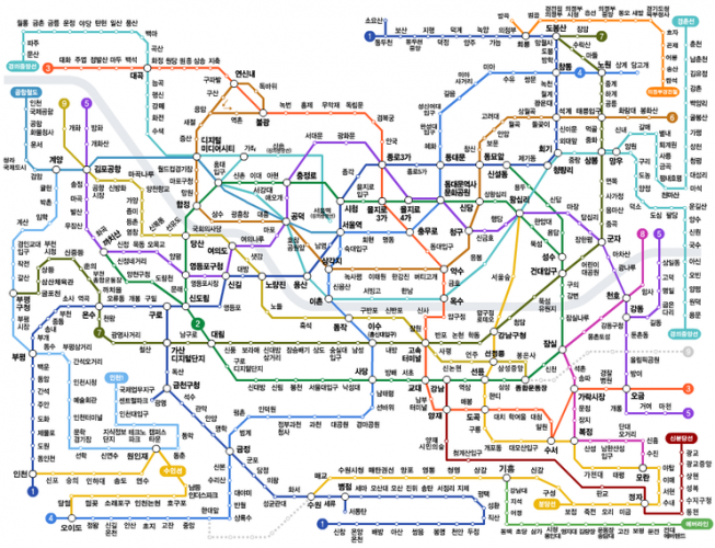 수도권 지하철(전철) 노선도 및 전국철도 노선도