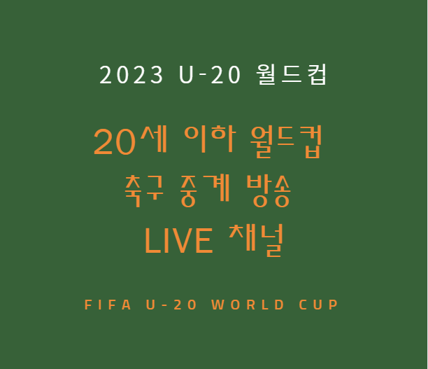 FIFA u20 월드컵 중계 채널 경기 일정