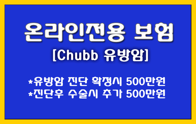 [온라인보험] 온라인전용 보험가입 사이트 '처브' 유방암 보험료 및 보장 내용 알아볼게요